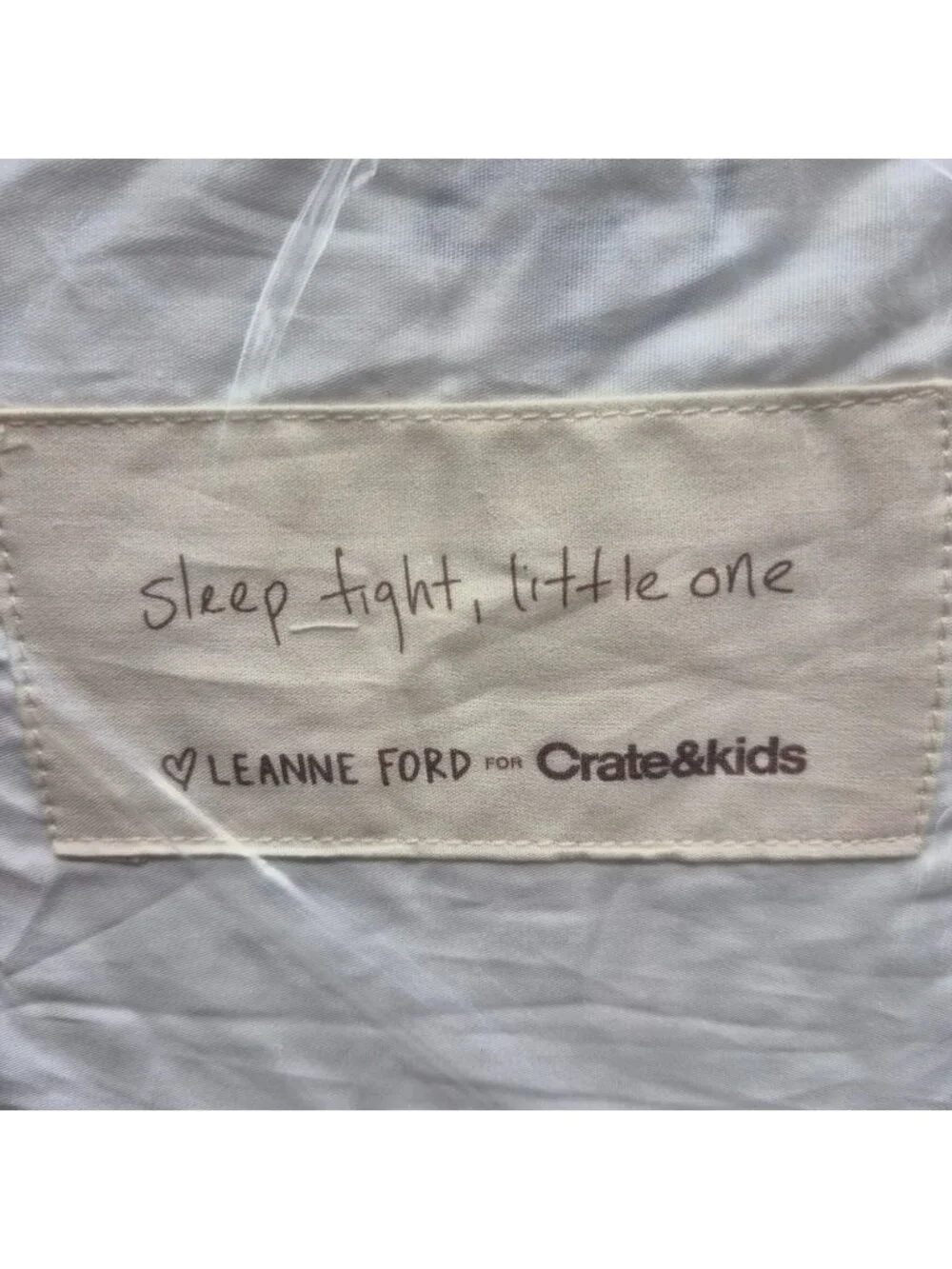 Leanne Ford Crate & Kids Cotton Crib Fitted Sheet White Charcoal Hearts RETIRED